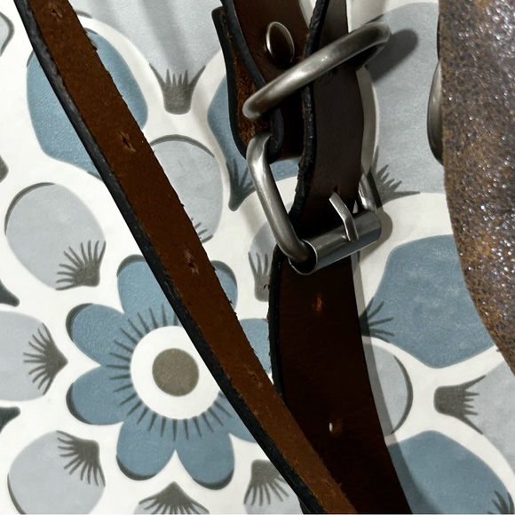 Kenneth Cole Hudson Messenger Bag Leather Brown Sparkle Crossbody NEW With Tags - Picture 7 of 16